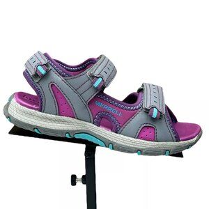 Merrell Little Girls Sport Sandal Size 12 Fuchsia/Gray Adjustable Strap Open Toe